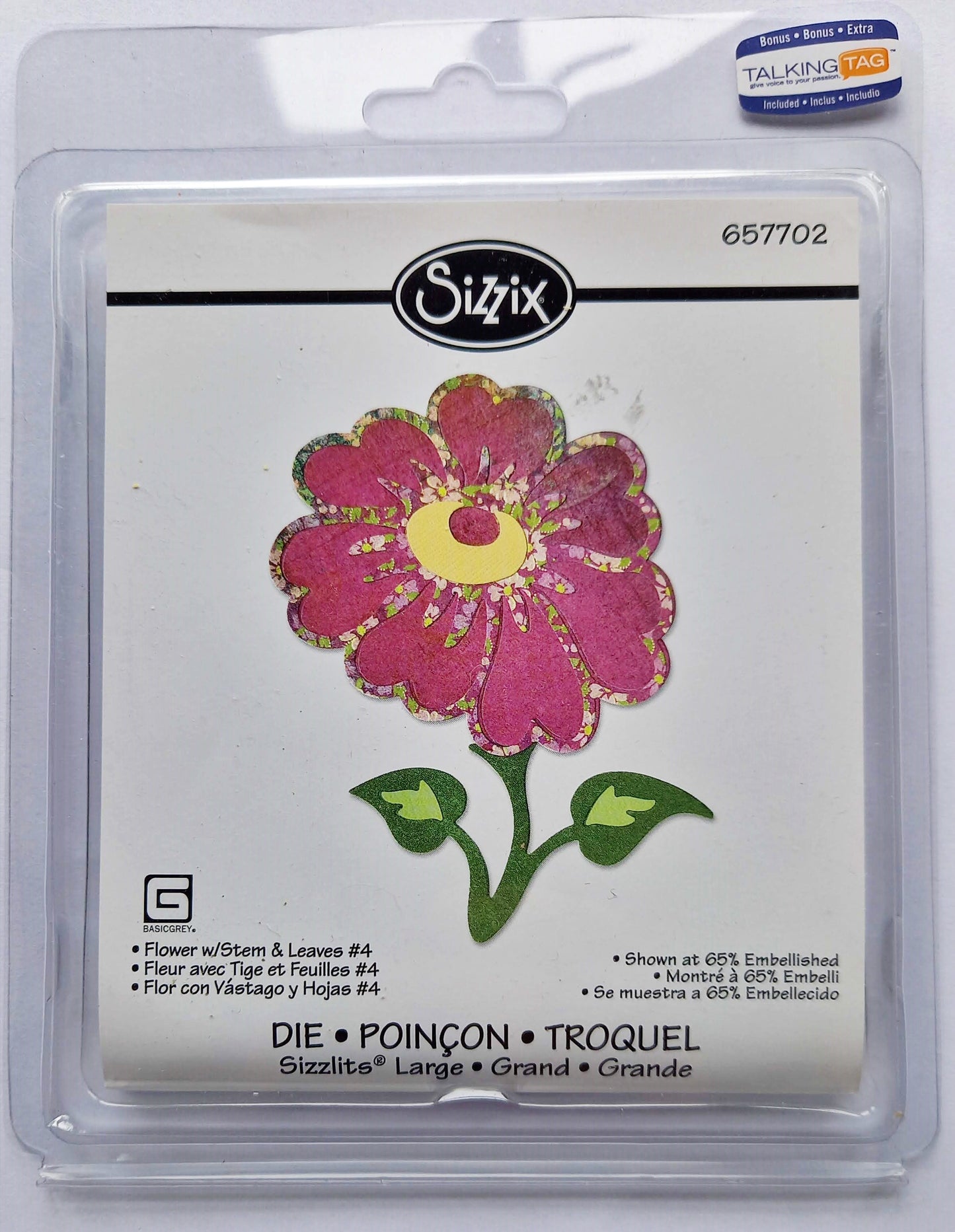 Sizzix Sizzlits Die Flower with stem and leaves Ref 657702