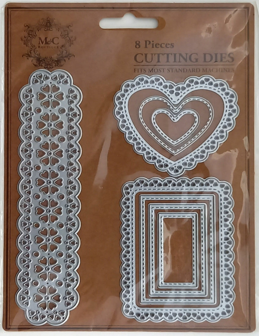 M & C Set of 8 Cutting Dies Hearts & Frames