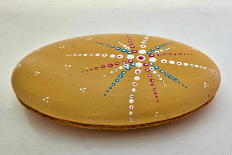 Oval Yellow Hand-decorated paperweight HP01