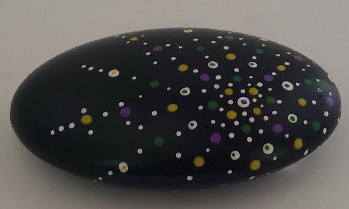 Oval Blue Hand Decorated Paperweight HP03