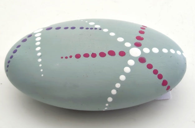 Oval Grey Hand-Painted Paperweight HP11