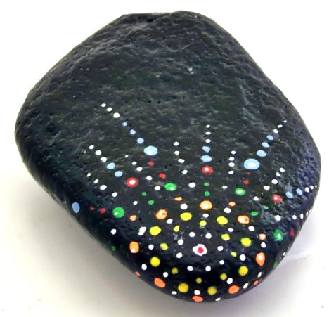 Natural Shape Black Hand-painted Stone Paperweight HP12