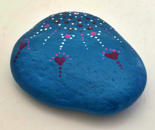 Natural Shape Turquoise Hand-painted Stone Paperweight HP13