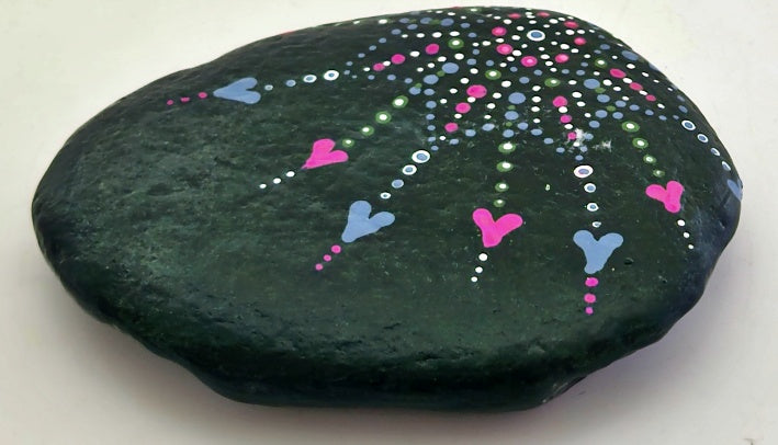 Natural Shape Black Hand-painted Stone Paperweight HP14