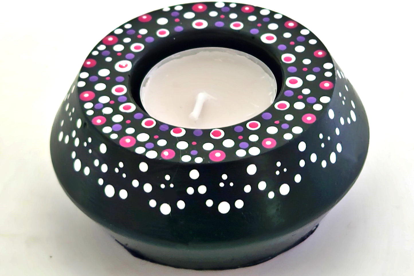 Round hand-painted Tealight Holder TH02