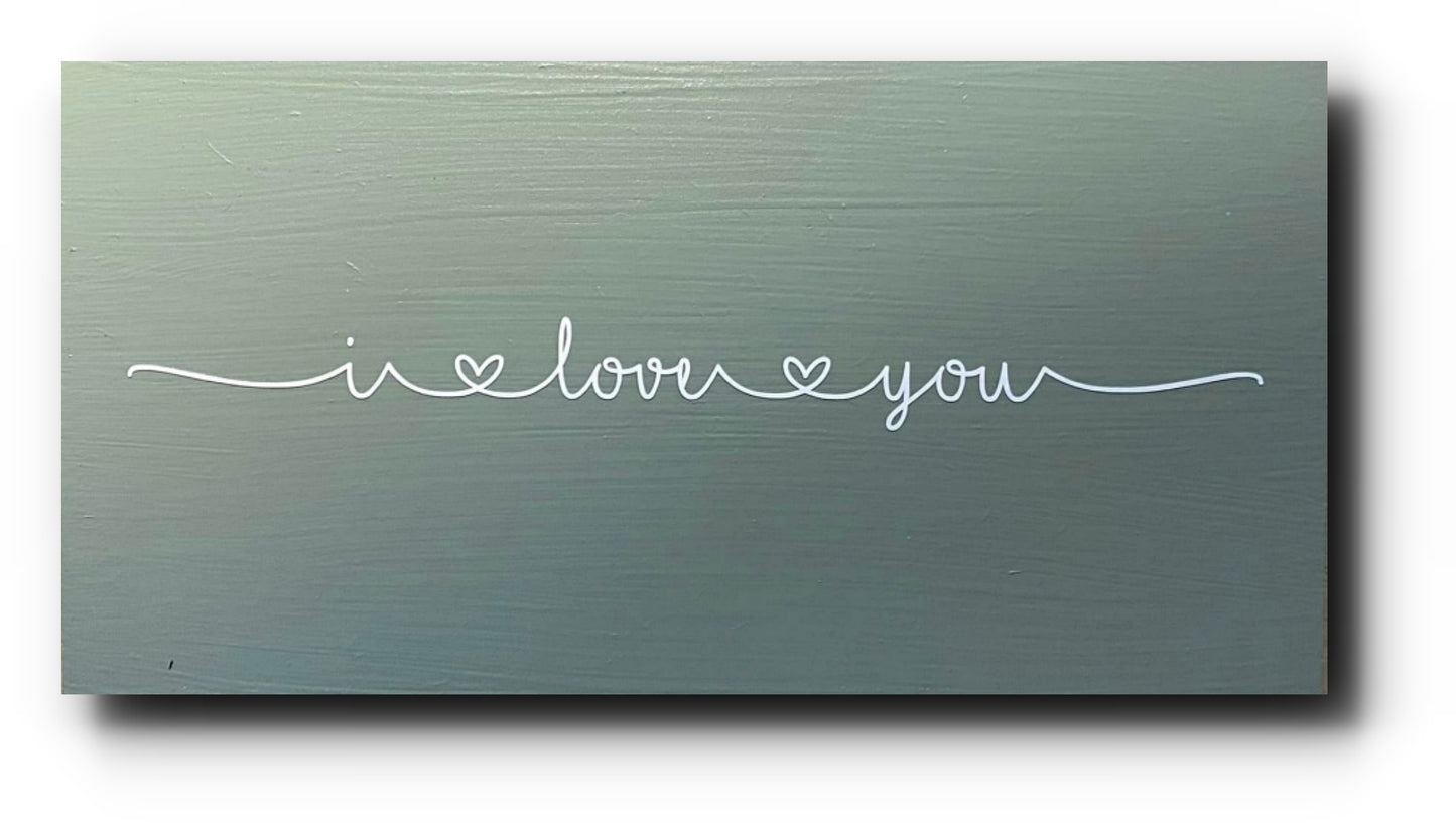 Handmade Wooden Plaque "I love you" WP16