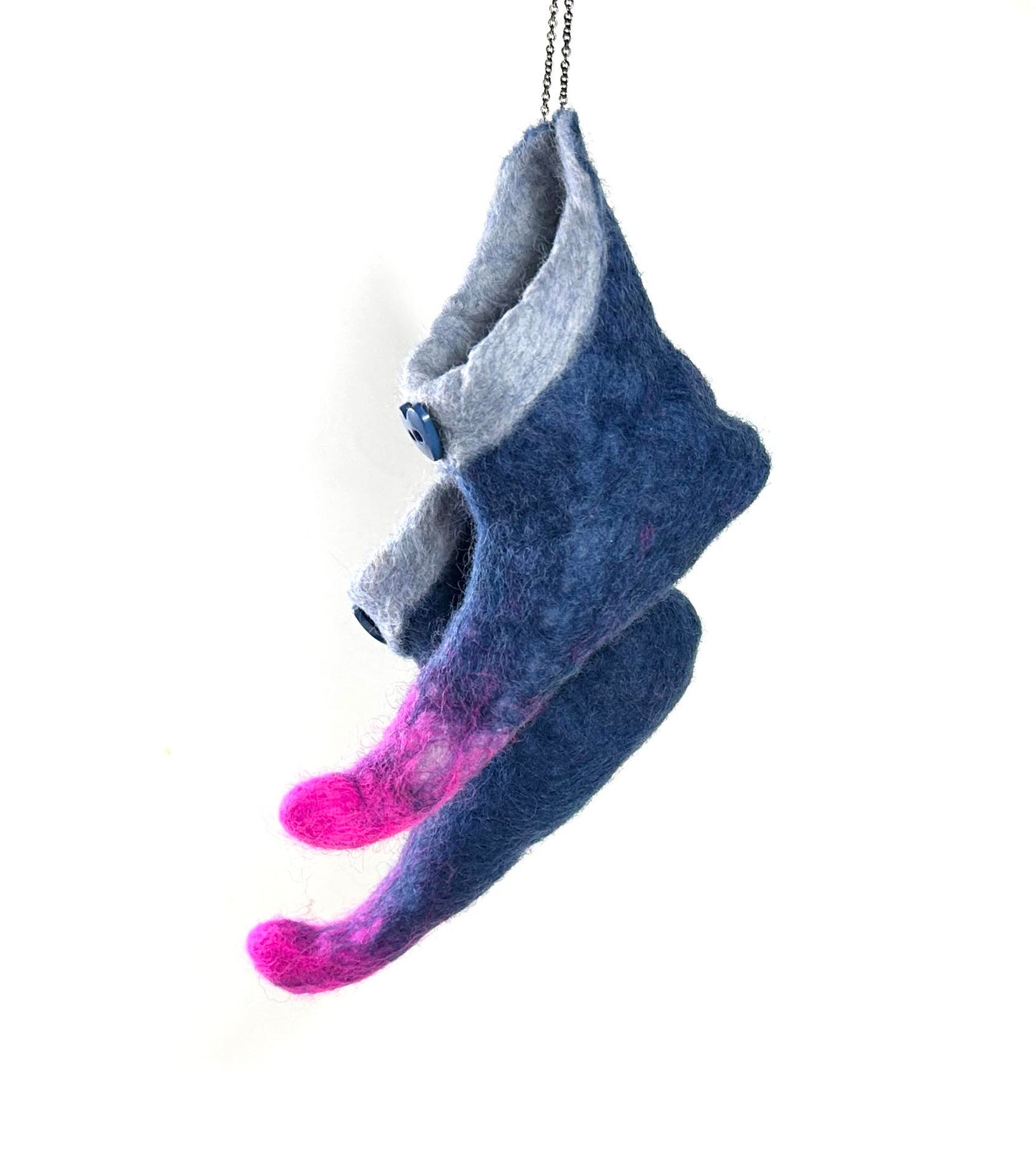 Felted Fairy Shoes on a chain small boxed