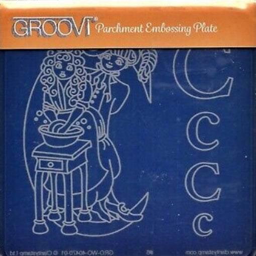 Groovi Plate Parchment Embossing Plate Nursery Rhyme Letter C