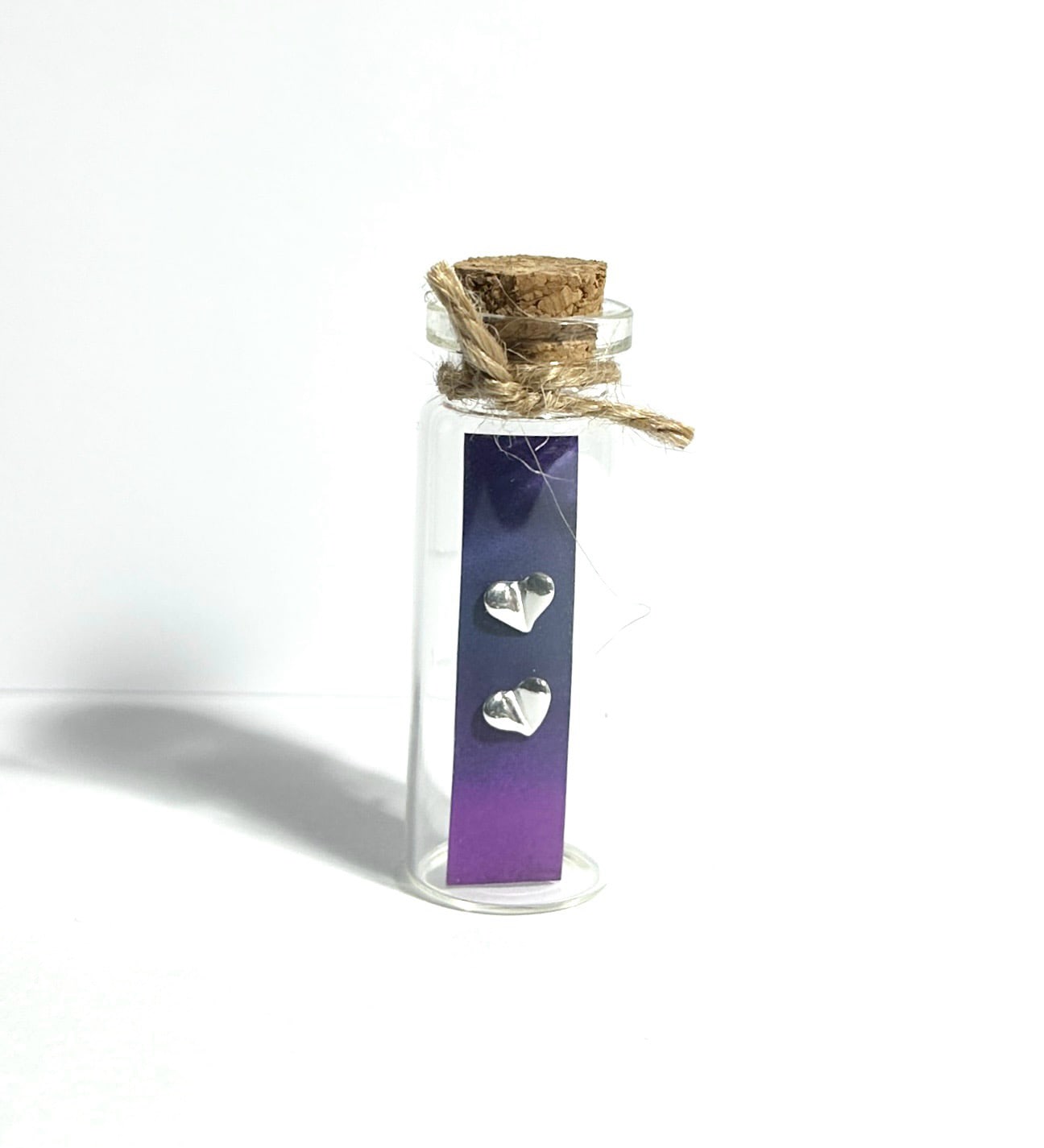 Sterling Silver Fluttering Heart Earstuds with Scroll with Gift Box