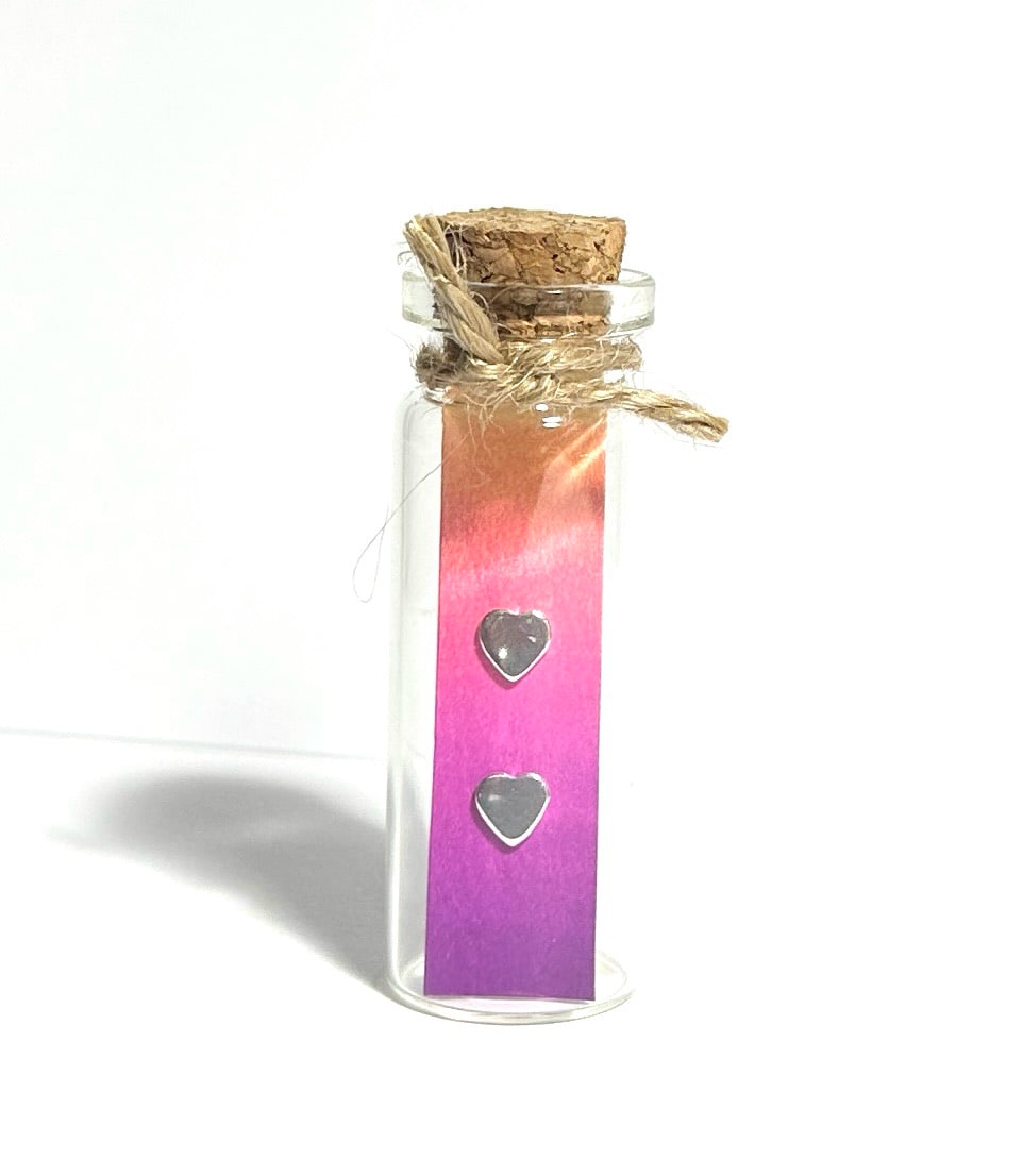 Heart Shape Earstuds 5mm with Scrolls Sterling Silver (STS)