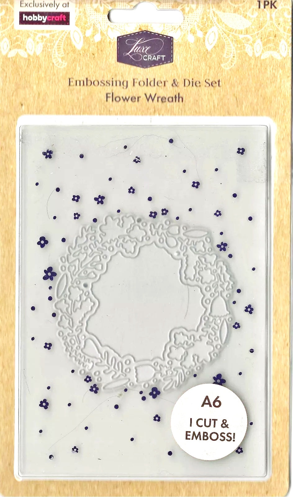 Luxe Craft Embossing Folder & Die Set Flower Wreath A6