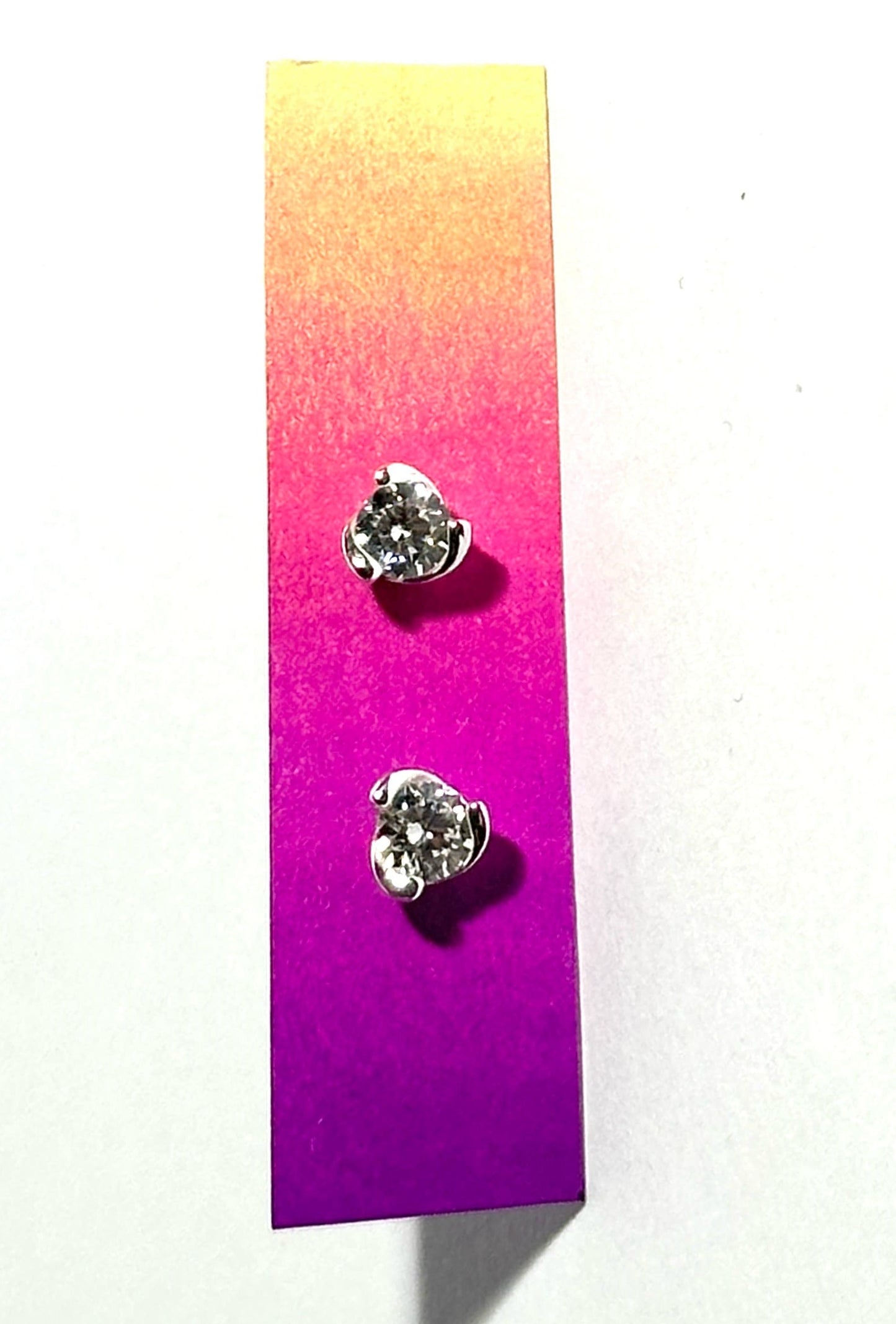 Round 4mm Sterling Silver Earstud Earrings with Cubic Zirconia in Gift Box