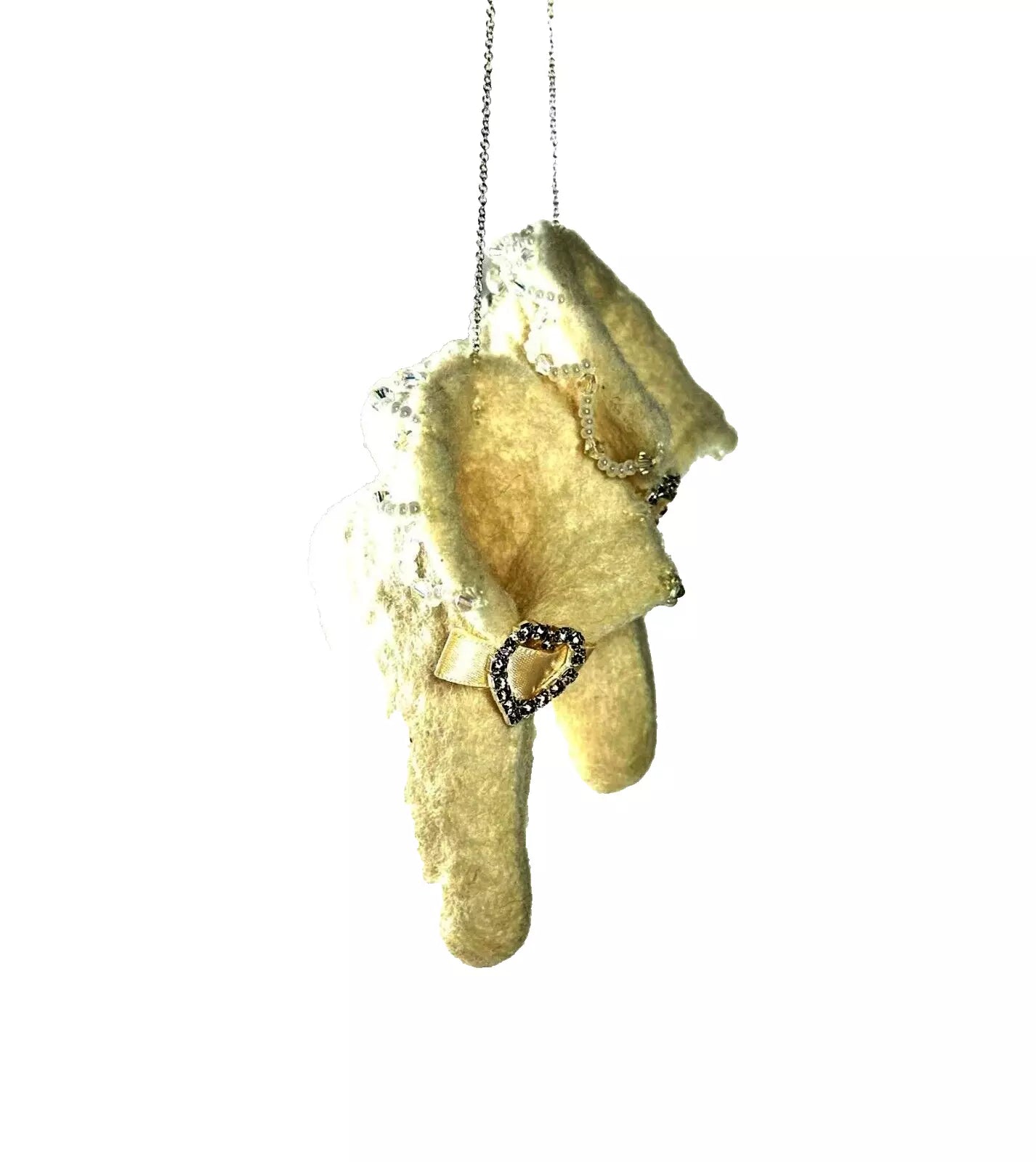Felted Fairy Wedding Shoes on a chain small boxed