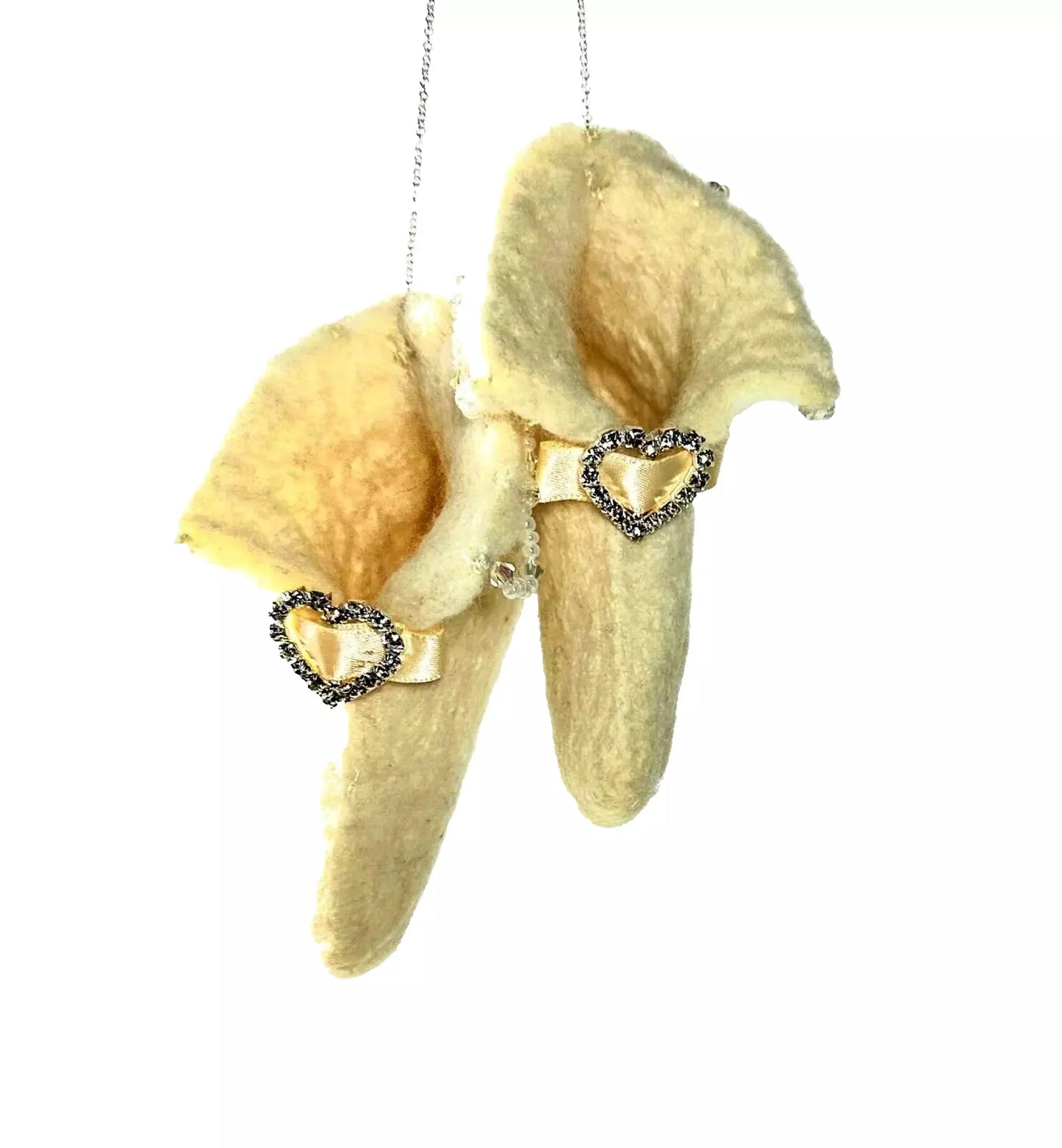 Felted Fairy Wedding Shoes on a chain small boxed