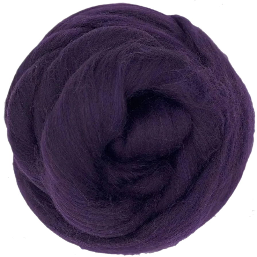 Aubergine Purple skein of yarn on a white background