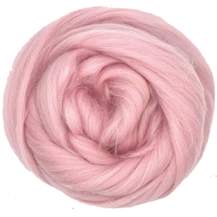 Pink yarn ball on a white background