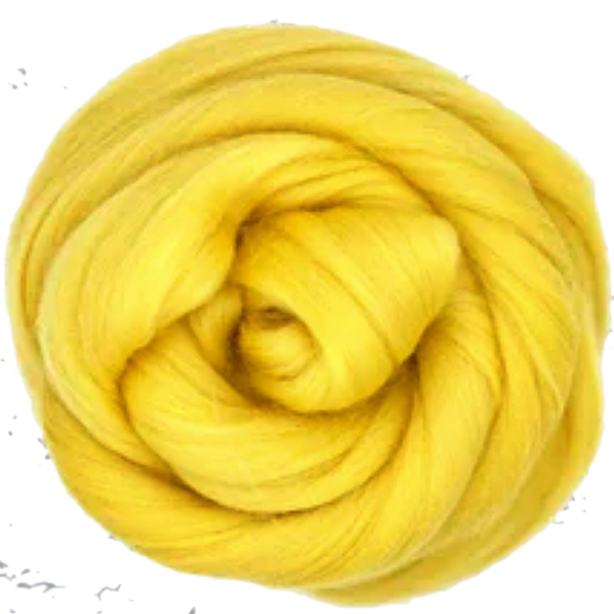 Yellow yarn ball on a white background