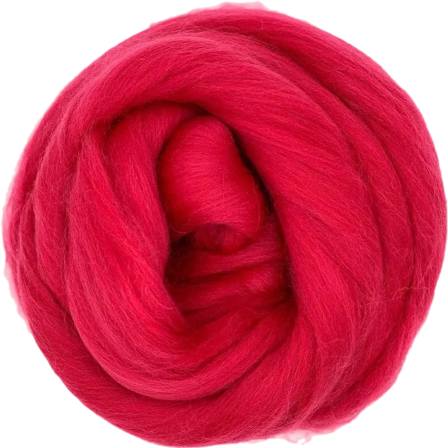 Red yarn ball on a white background