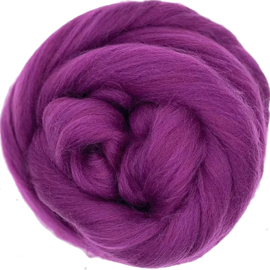 Damson Purple yarn ball on a white background