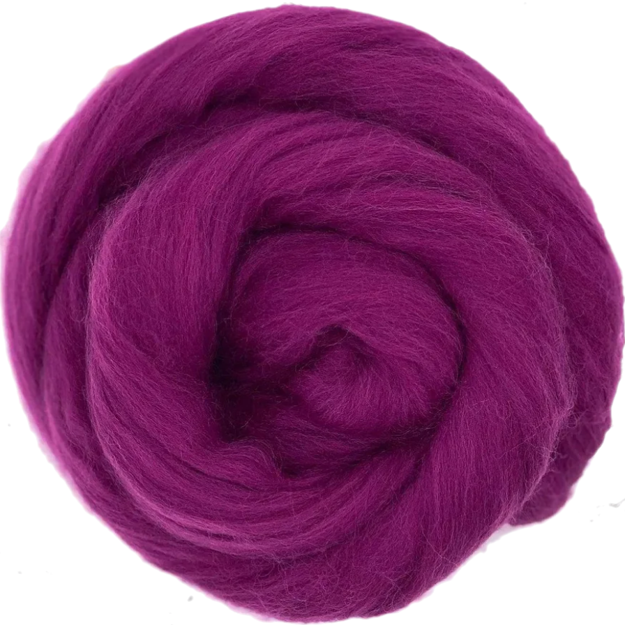 Fuchsia Purple yarn ball on a white background
