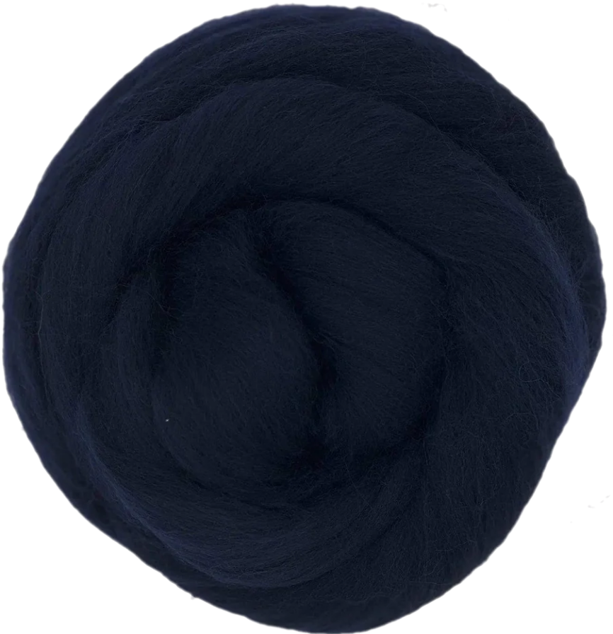 Midnight Navy blue yarn ball on a white background