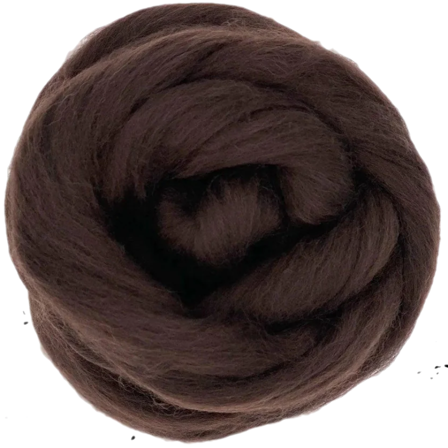 Brown yarn ball on a white background