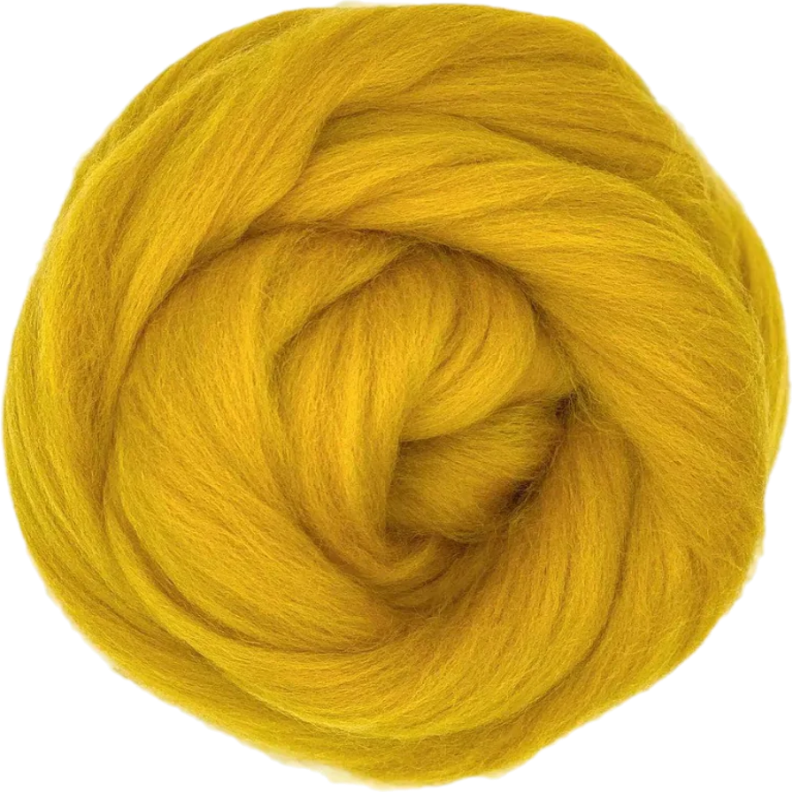 Yellow yarn ball on a white background