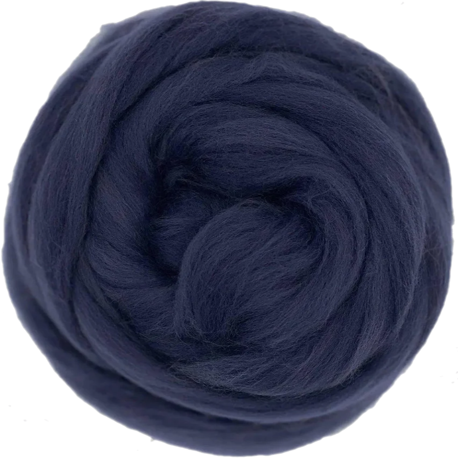 Petrol Navy blue yarn ball on a white background