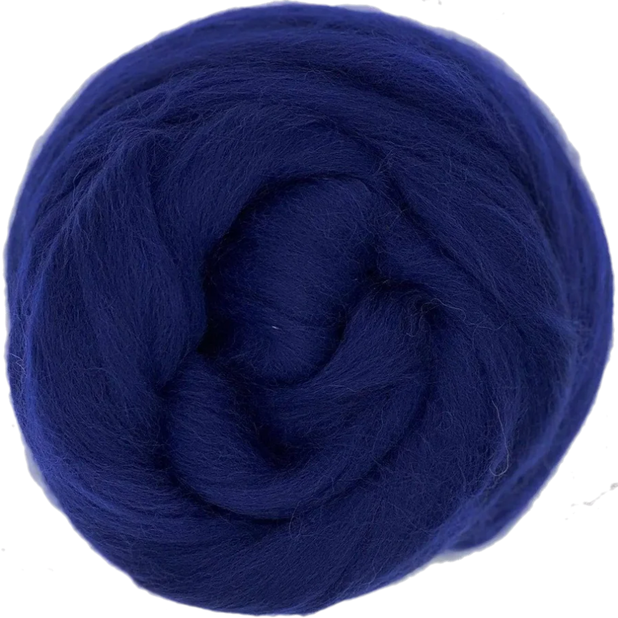 Blue yarn ball on a white background