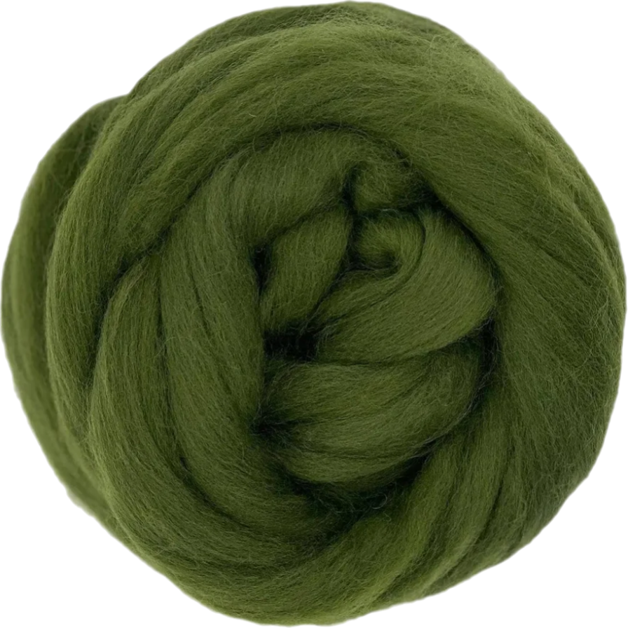 Willow Ball of green yarn on a white background