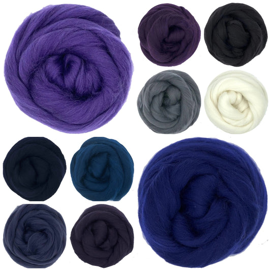 Starry Night Collection of various colored yarn balls on a white background