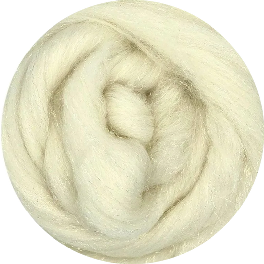 Coiled ball of white wool on a white background