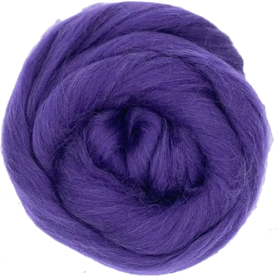 Purple yarn ball on a white background