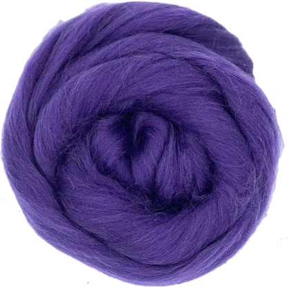 Purple yarn ball on a white background