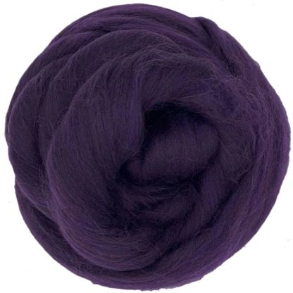 Aubergine Purple skein of yarn on a white background