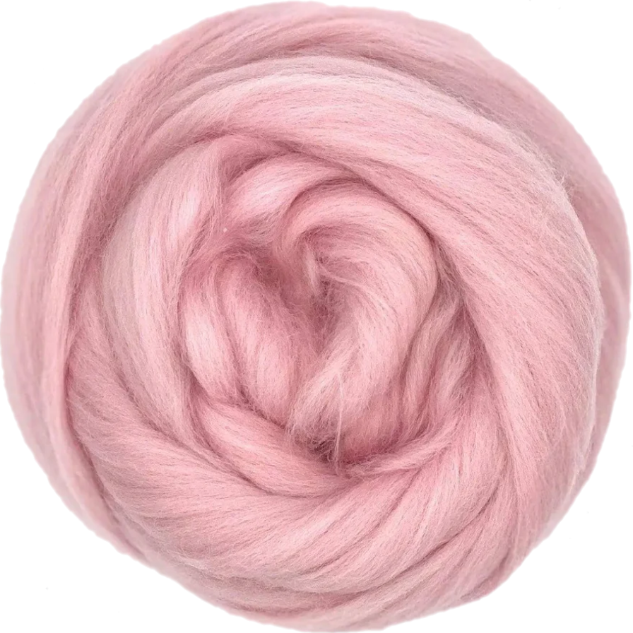 Pink yarn ball on a white background