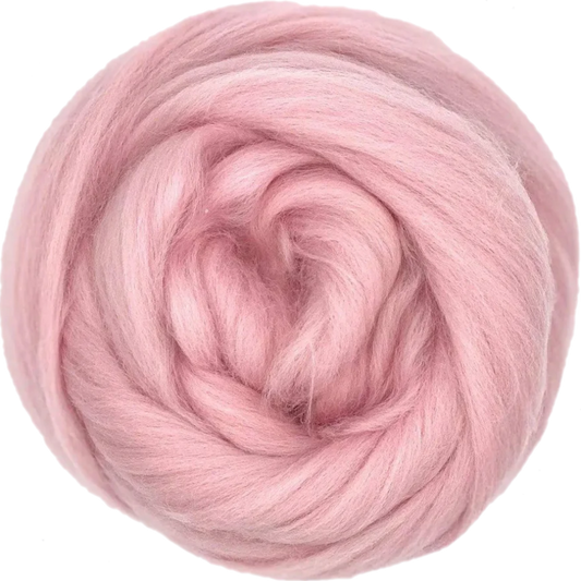 Pink yarn ball on a white background