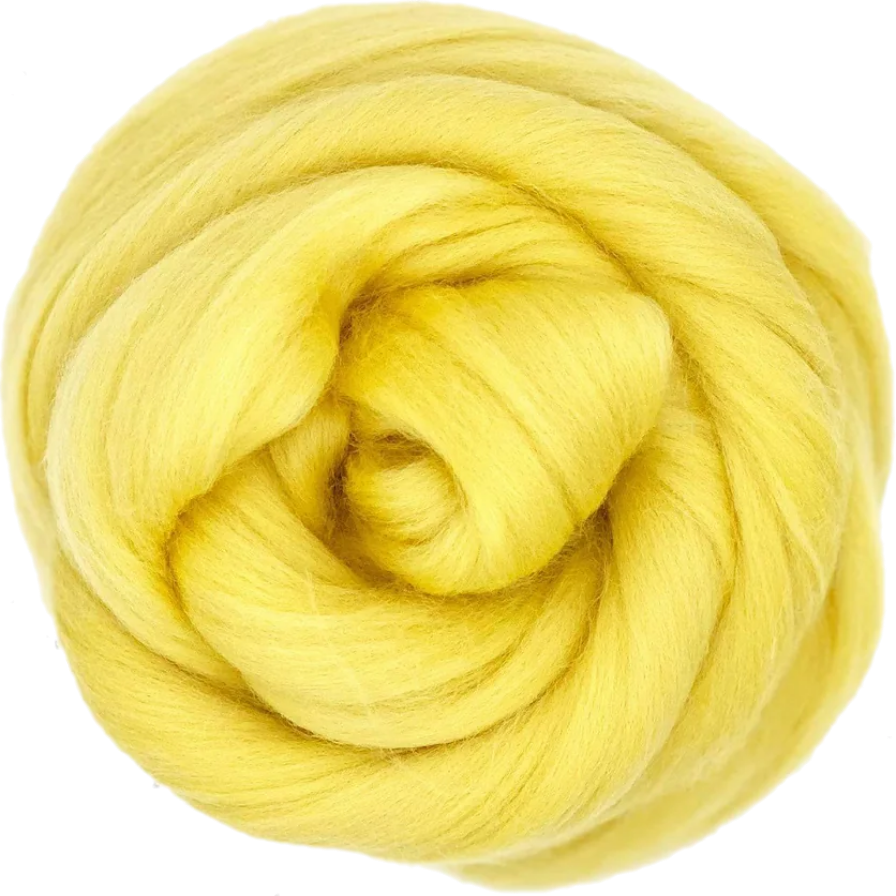 Yellow yarn ball on a white background