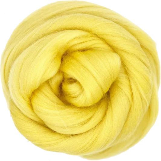 Yellow yarn ball on a white background