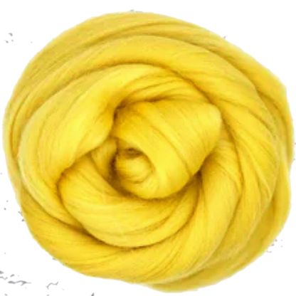 Yellow yarn ball on a white background