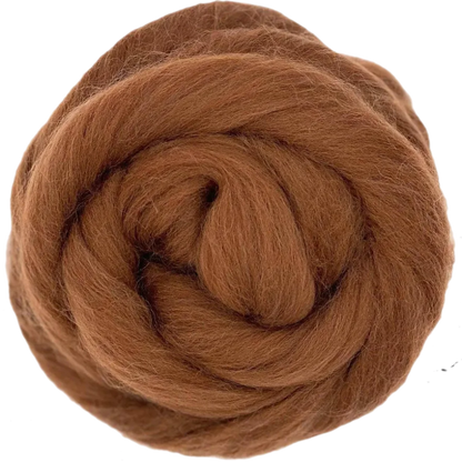 Brown yarn ball on a white background