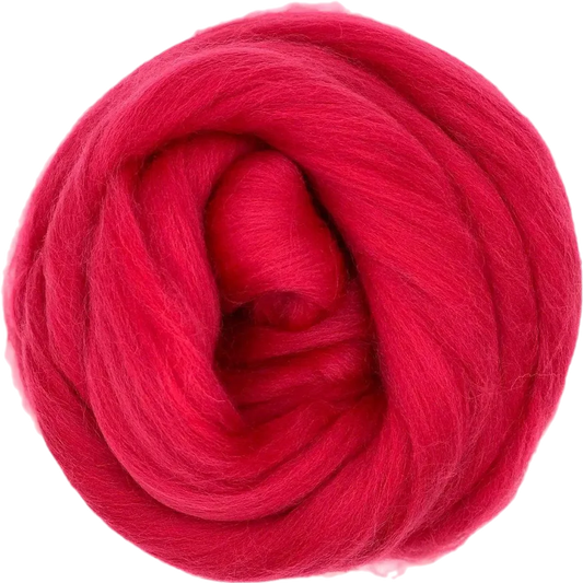 Red yarn ball on a white background