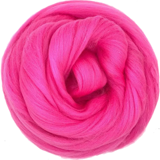 Pink yarn ball on a white background