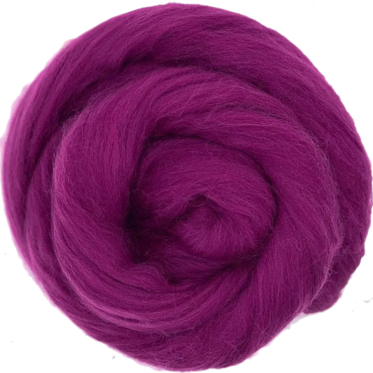 Purple yarn ball on a white background