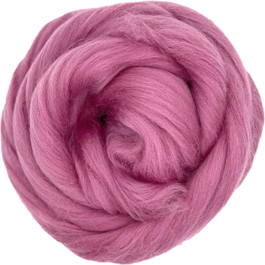 Pink yarn ball on a white background