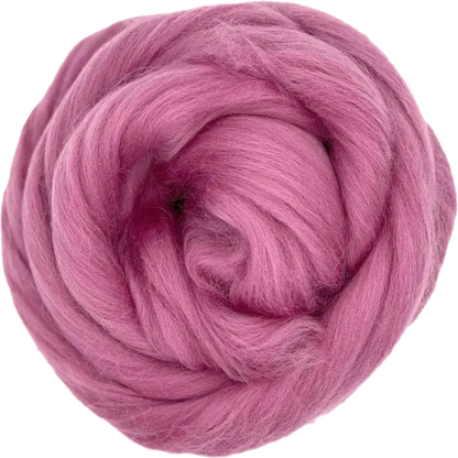 Pink yarn ball on a white background