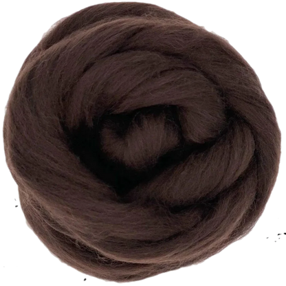 Brown yarn ball on a white background