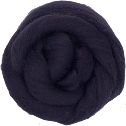 Navy blue yarn ball on a white background