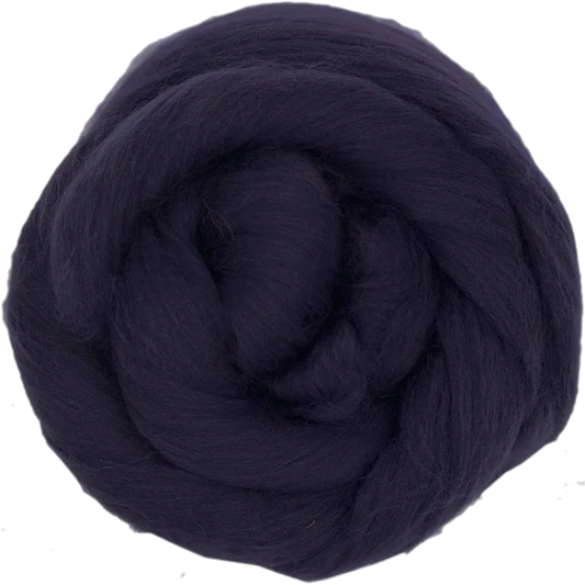 Navy blue yarn ball on a white background
